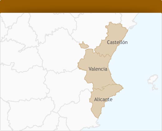 provincias y pueblos de la comunidad valenciana